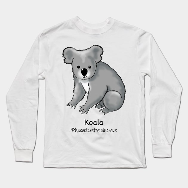 Endangered animals of Australia – Koala (Phascolarctos cinereus) Long Sleeve T-Shirt by StephJChild